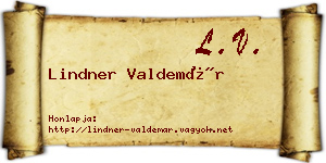 Lindner Valdemár névjegykártya